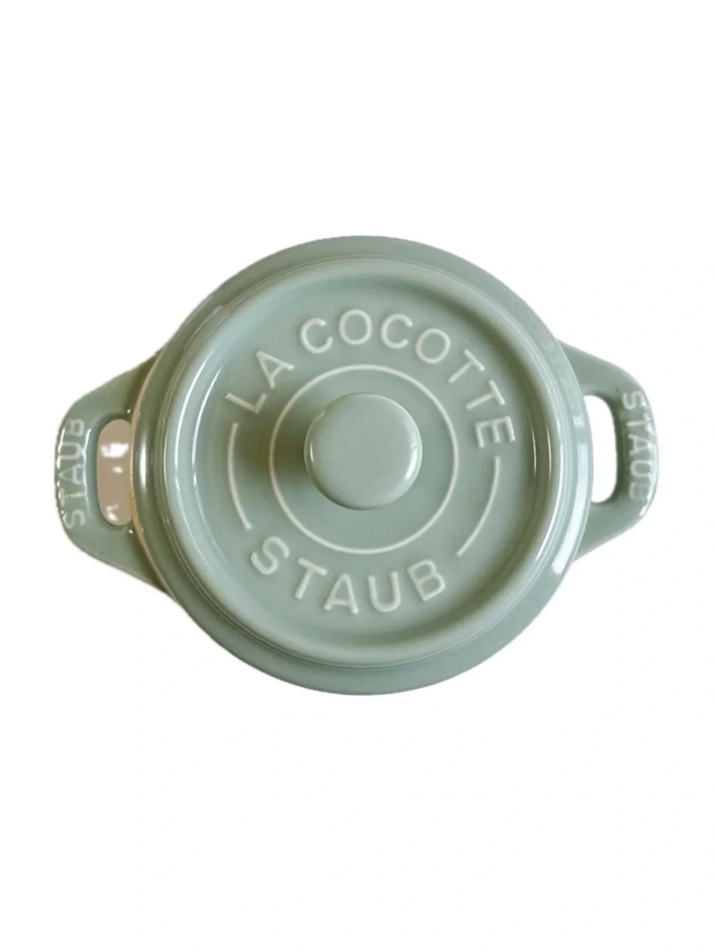 NWT Staub Cast Iron Round Cocotte & Rectangular Baking Dish in Eucalyptus Green